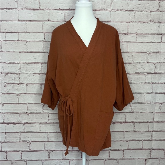 Women's Rust Wrap Top - Picture 2 of 10